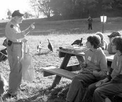 Leader talking to a group of jakes